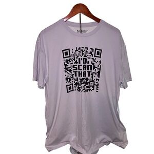 Academy Graphic T-Shirt Mens 2XL Grey QR Code I'd Scan That Tech Humor